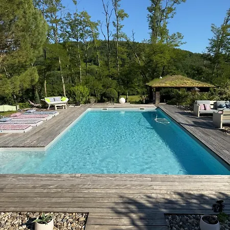 Cocon De Verdure Avec Piscine & Lit King Size 2mx2m Table D'hotes Proche Agen Nerac Villeneuve
